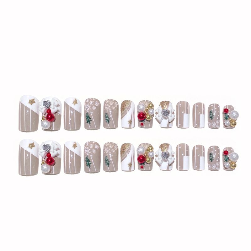Nuovo prodotto per unghie finte con toppa indossabile a forma di farfalla natalizia realizzata a mano Wearing Beauty U21_voghion.com