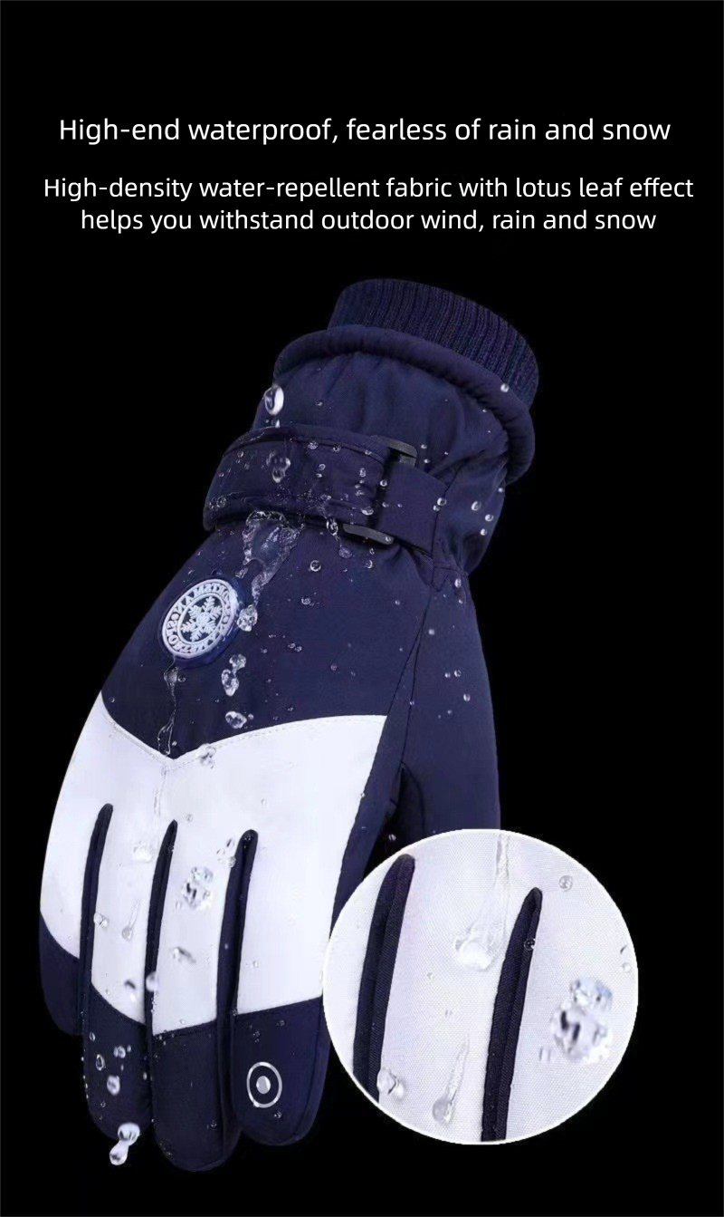 Luvas de ciclismo ao ar livre, à prova de vento, forradas com lã, quentes, resistentes à água e com tela sensível ao toque, para esqui, para homens e mulheres_voghion.com