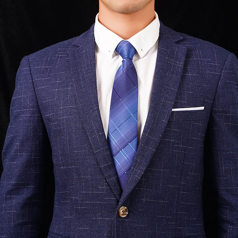 Cravatta da uomo con cerniera, elegante e formale, per donna, sposo, matrimonio, blu a righe, sottile, nera, senza nodo, facile da tirare_voghion.com