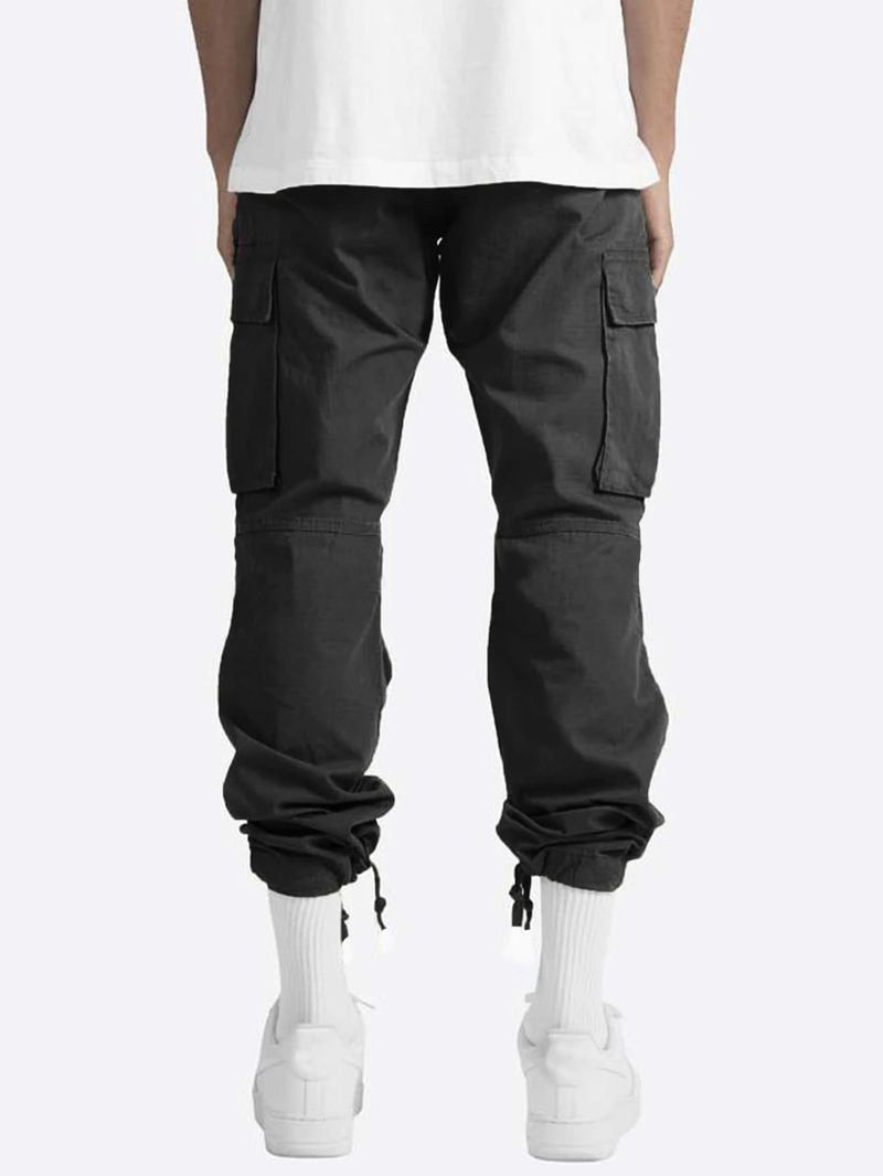 2024 Sommer Neue Herren Arbeitskleidung Kordelzug Multi Pocket Freizeithose_voghion.com