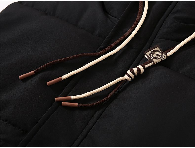 Steppweste mit abnehmbarer Kapuze für Herren – Winter-Arbeitskleidung & Streetstyle-Pufferjacke ohne Ärmel mit individuellem Aufdruck (Schwarz/Creme, M-5XL)_voghion.com