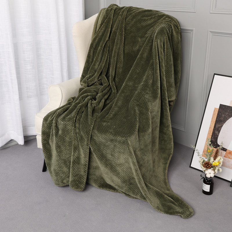 Coperta di ananas in maglia solida invernale giapponese Coperta di flanella di velluto Beibei Coperta di aria condizionata per ufficio estivo_voghion.com