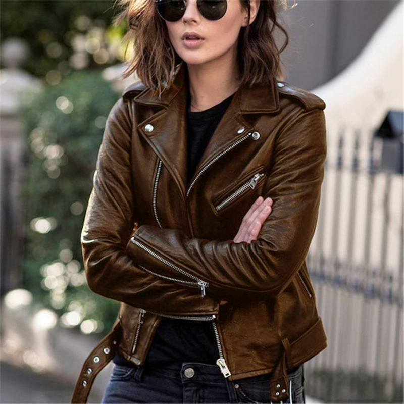 Dameskleding nieuwe top herfst korte lente Koreaanse versie PU motorjas afslankend slank winter leren jas_voghion.com