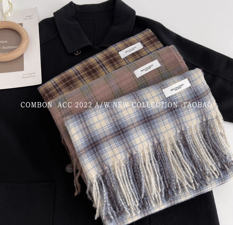 Designer-Modelle, Temperament, Trend, Pendler, Persönlichkeit, lässig, Damen, Weihnachtsdruck, mehrfarbig, warm, Herbst- und Winterschal, Schal_voghion.com