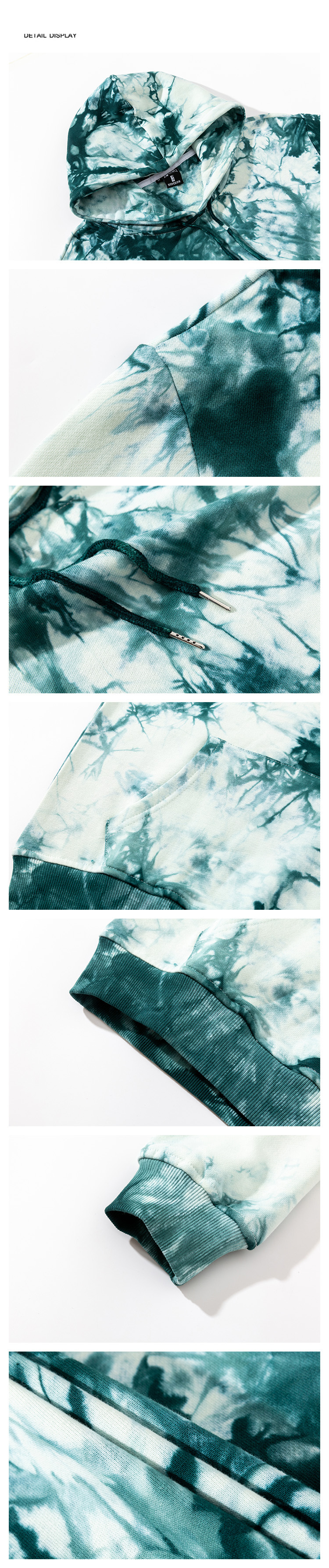 Felpa con cappuccio tie dye da uomo, camicia casual ampia e bella_voghion.com