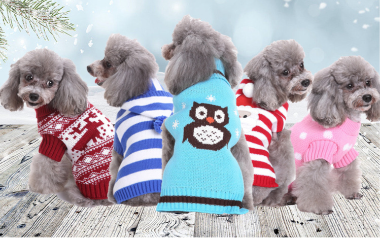 Christmas Dog Pet clothing Knit turtleneck Christmas sweater Warm cat sweater in autumn and winter clothing_voghion.com