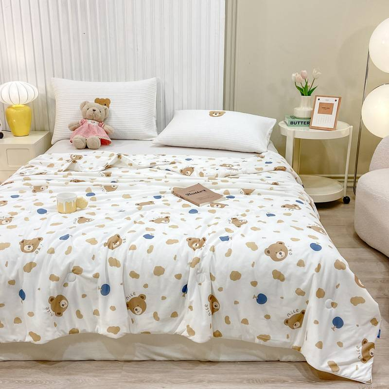 Ice Cream Cooling Summer Blanket - Ultra Soft & Lightweight Machine Washable Air Conditioning Duvet With Ice Silk Fabric_voghion.com