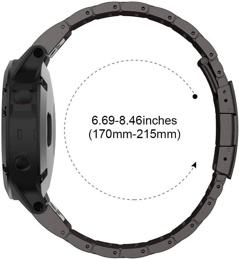 Compatible con Garmin Watch Fenix7/6/5, correa de metal de titanio con hebilla de tortuga de tres cuentas y liberación rápida._voghion.com