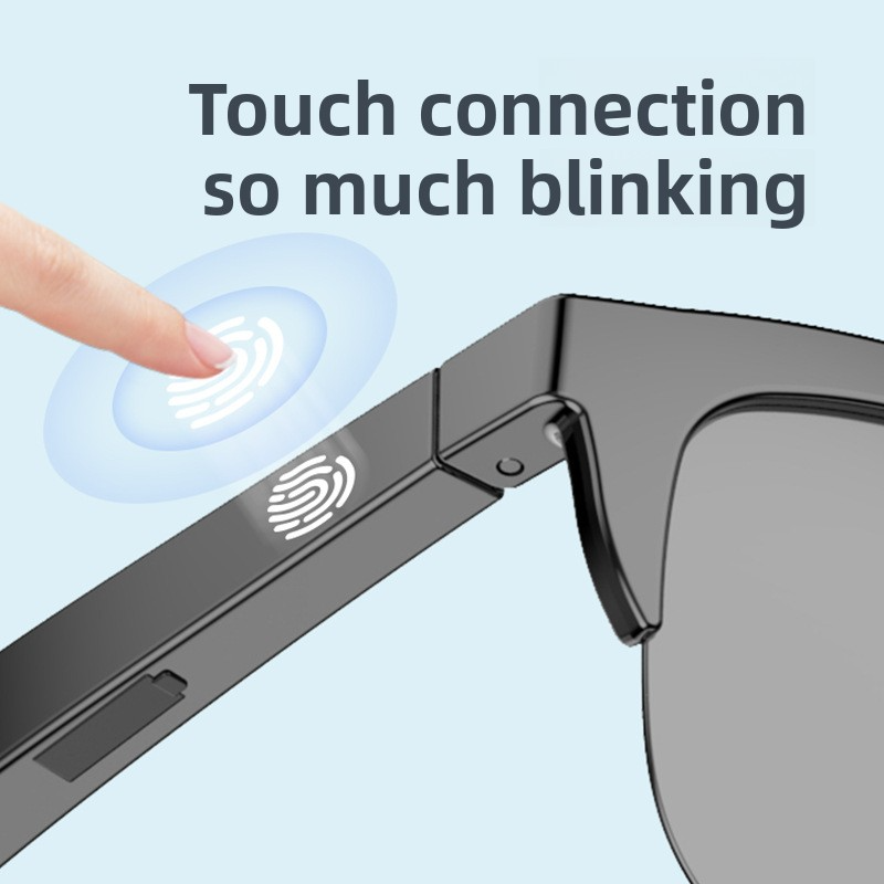 Óculos inteligentes atualizados com Bluetooth 5.3 - Óculos de sol polarizados e fones de ouvido sem fio com áudio HD (bateria leve de 12 horas)_voghion.com