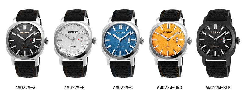 BERNY Automatic Watches For Men 10ATM Waterproof Analog Mechanical Watch With Date Silicone Strap Super Luminous Stainless Steel Sapphire Wristwatch_voghion.com