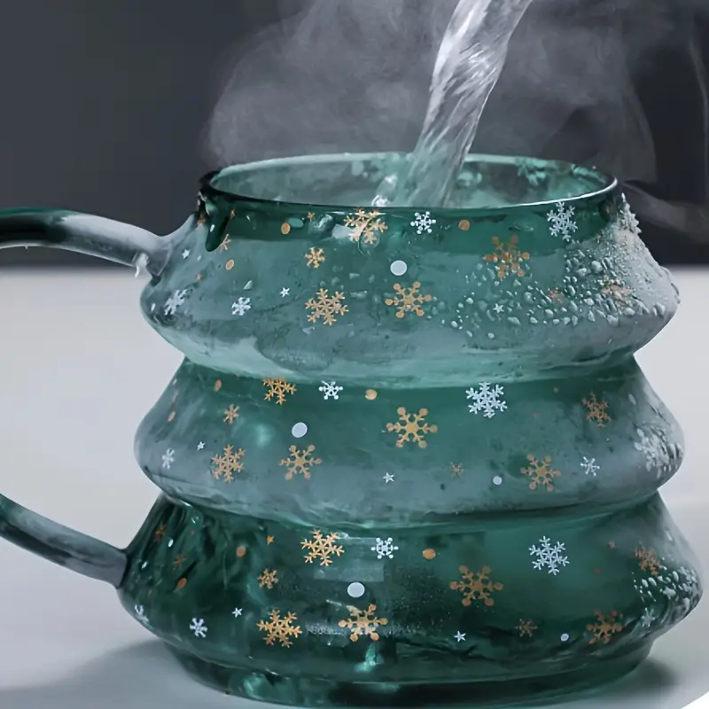 Tazza di Natale, tazza di vetro a forma di albero di Natale, tazza di vetro resistente al calore, tazza dei desideri a forma di stella di Natale a doppia parete isolata con coperchio_voghion.com