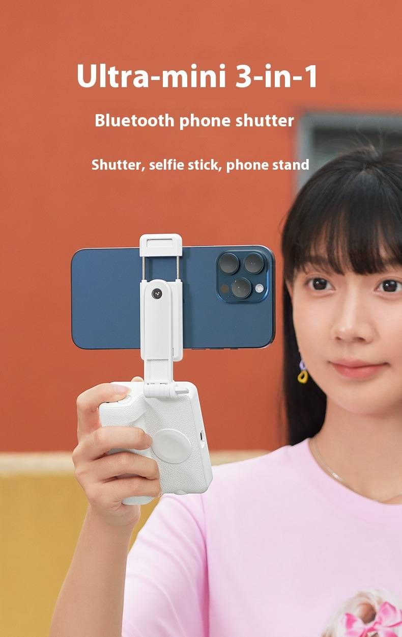 Bluetooth Selfie Stick With Detachable LED Light, Extendable Phone Tripod Stand For Stable Videos & Live Streaming (White/Black, Adjustable Height)_voghion.com