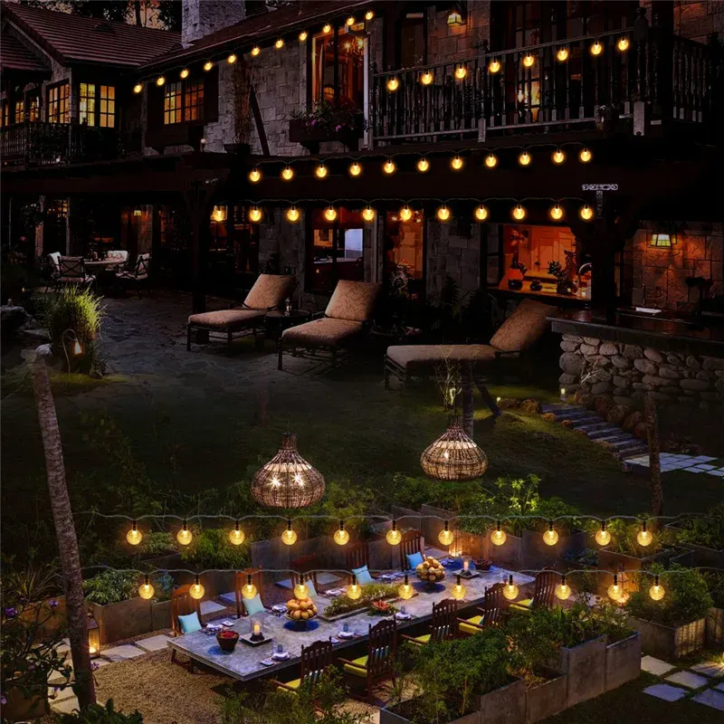 2024 neue Solar Kristall Globus LED String Lichter LED Solar Outdoor Licht IP65 Fee Licht Weihnachten Girlande Für Garten Party decor_voghion.com