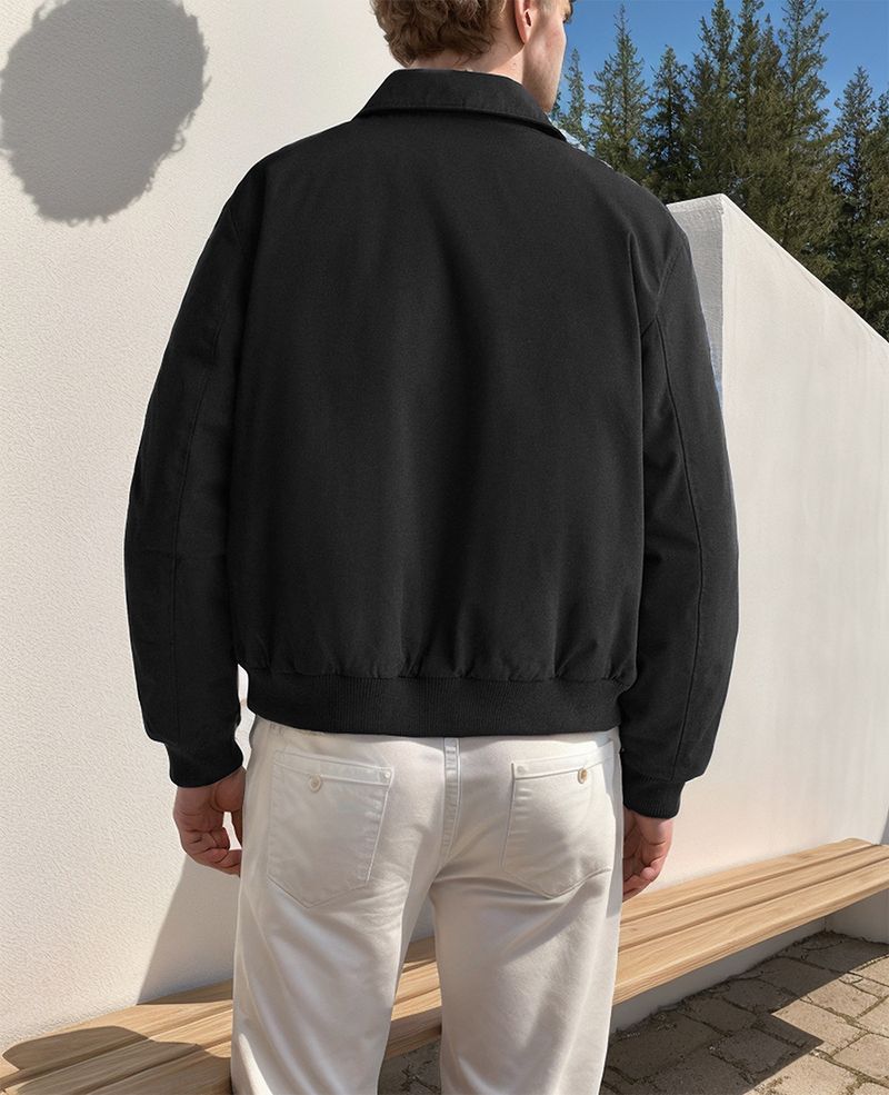 Spring and Autumn Simple Commuter Men's Zipper Collar Jacket_voghion.com