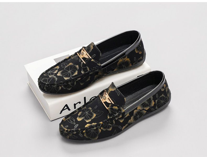 SHLIANG Herren Loafer Blumenmuster Business Casual Formale Schuhe Fahrschuhe Mode Beliebt für Männer Arbeitsschuhe Y0305_voghion.com