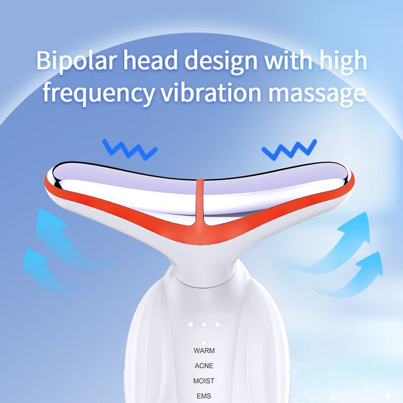 New EMS Bipolar Colorful with Heating, Vibration, Massage, Face and Dual purpose Light Line Tightening Neck Beauty_voghion.com