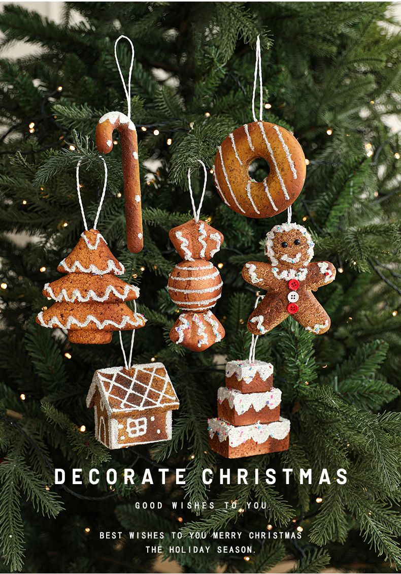 Décorations de Noël en mousse givrée – Ensemble de 12 ornements à suspendre : flocons de neige saupoudrés, étoiles et pain d'épice, pour sapin et décors hivernaux féériques_voghion.com