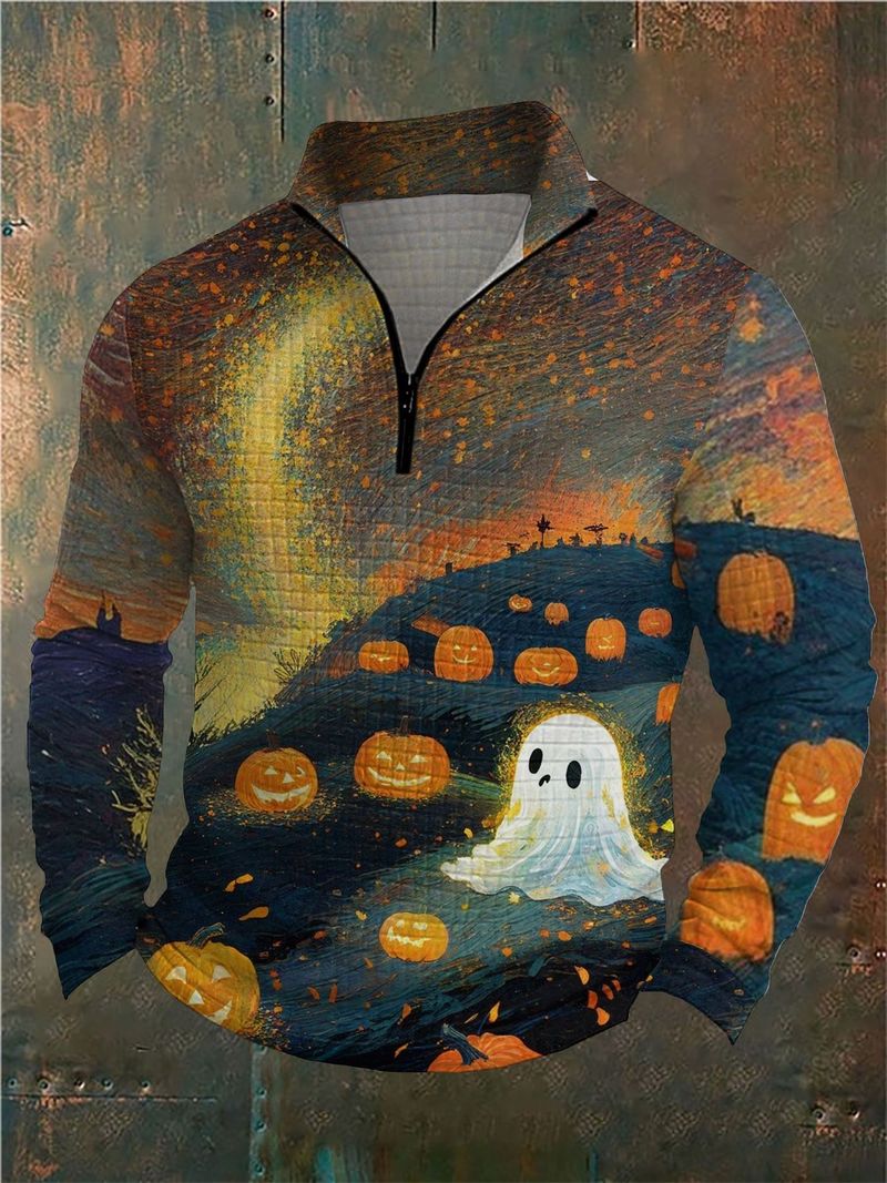 2025 New Halloween Sweatshirt Autumn Winter Long Sleeve Loose Casual Men's Clothing_voghion.com