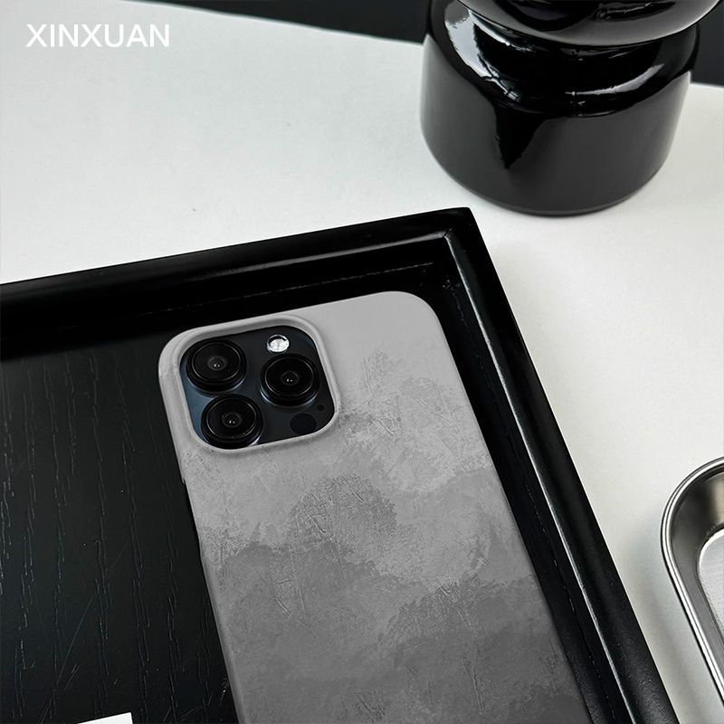 Capa de celular cinza de alta qualidade, compatível com iPhone 15/11/12/16/13 Pro Max, fosca_voghion.com