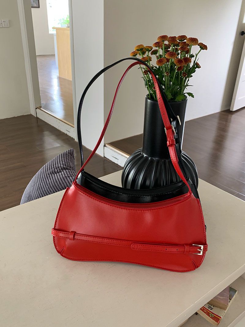 Nische 2024 neue modische Schultertasche mit französischem Stick, High-End-Unterarmtasche, rote Hochzeitstasche_voghion.com