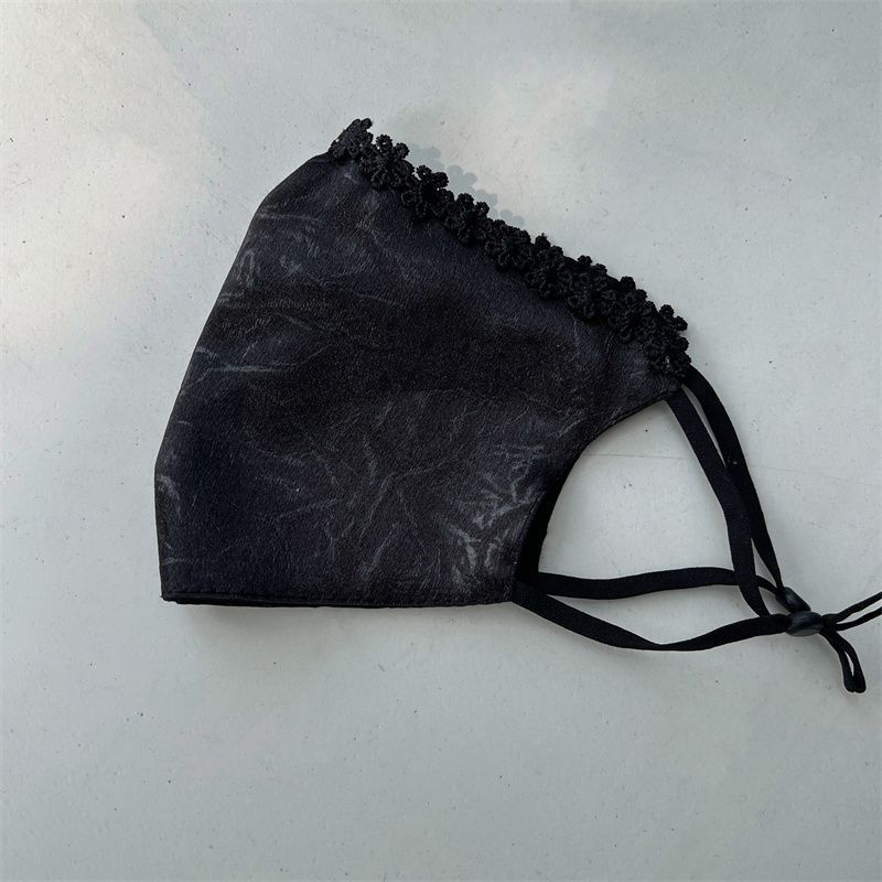 Temperament Perlentextur Seidenmaske Winddichte verstellbare Thermomaske_voghion.com
