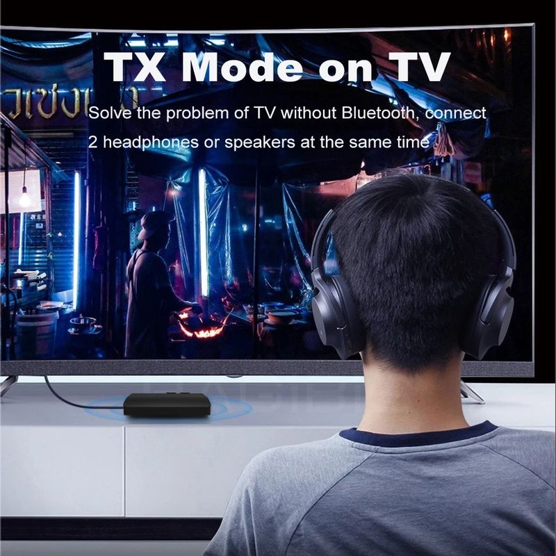 2 an 1 Bluetooth 5.2 Audio Adapter Kabellos Stereo Musek Empfänger Sender Ënnerstëtzung aptX/aptX-LL/aptX-HD Fir Auto Fernseh Lautsprecher_voghion.com