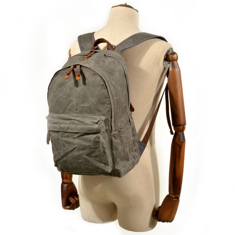 2025s Men's Simple Large Capacity Travel Backpack Women's Casual Waterproof Oil Wax Canvas Student School Bag_voghion.com