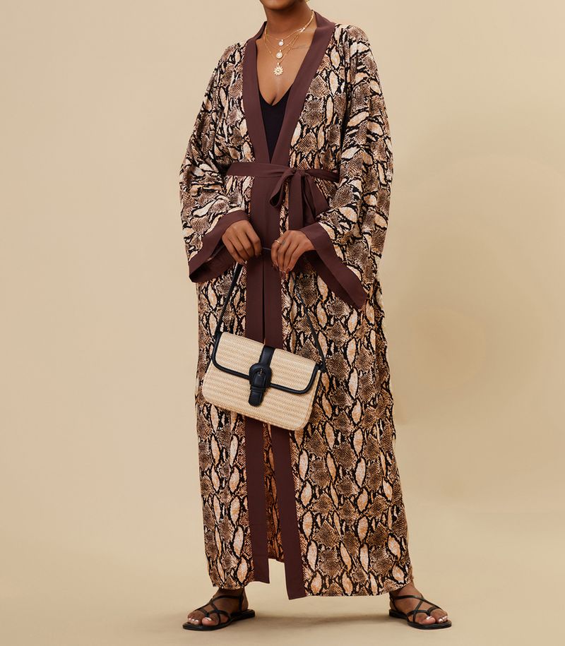 Women's Clothing Beach cover-up rayon zebra pattern holiday bikini sunscreen cardigan dress large size loose_voghion.com