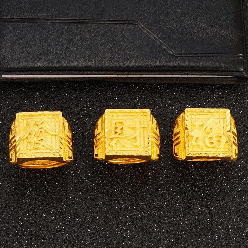 Capelli dorati autentici placcati in rame, dominanti e di alta qualità, con il carattere "fu" che apre l'imitazione del vietnamita maschile_voghion.com