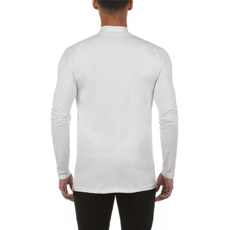 Men's high neck fitness long sleeve tight PRO sports running T-shirt autumn and winter elastic quick drying stand collar basketball base shirt_voghion.com
