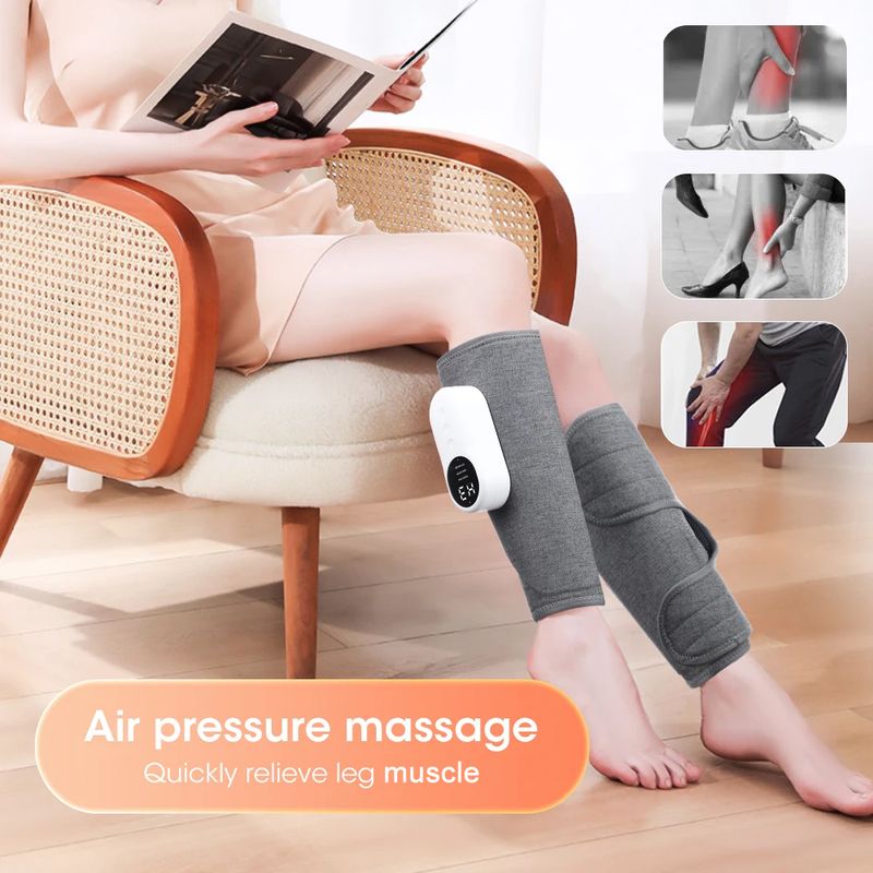 Masajeador de pantorrillas con presión de aire de 360°, máquina de masaje de cobertura completa, 3 modos de relajación muscular para pies y piernas, promueve la circulación sanguínea._voghion.com