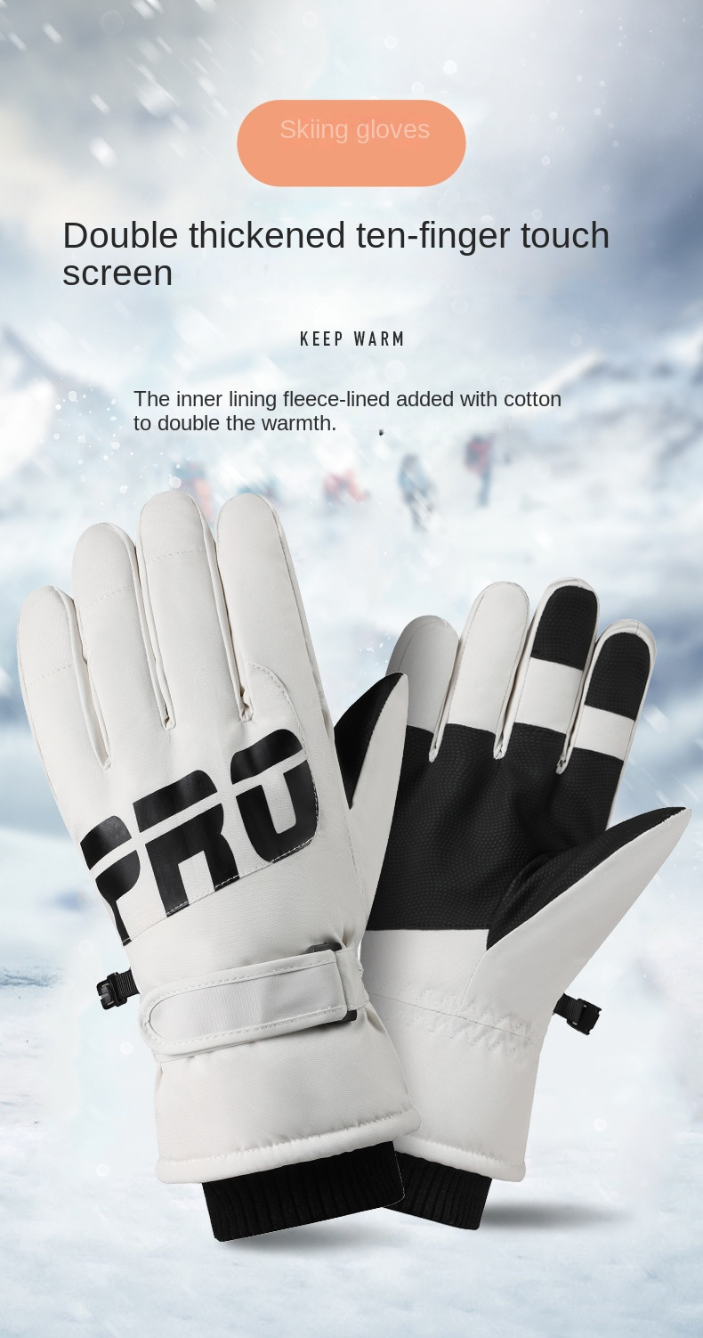 Gants unisexes pour hommes et femmes, loisirs à la mode, ski en plein air, pluie froide, antidérapants, rembourrés, épais, résistants à l'usure_voghion.com