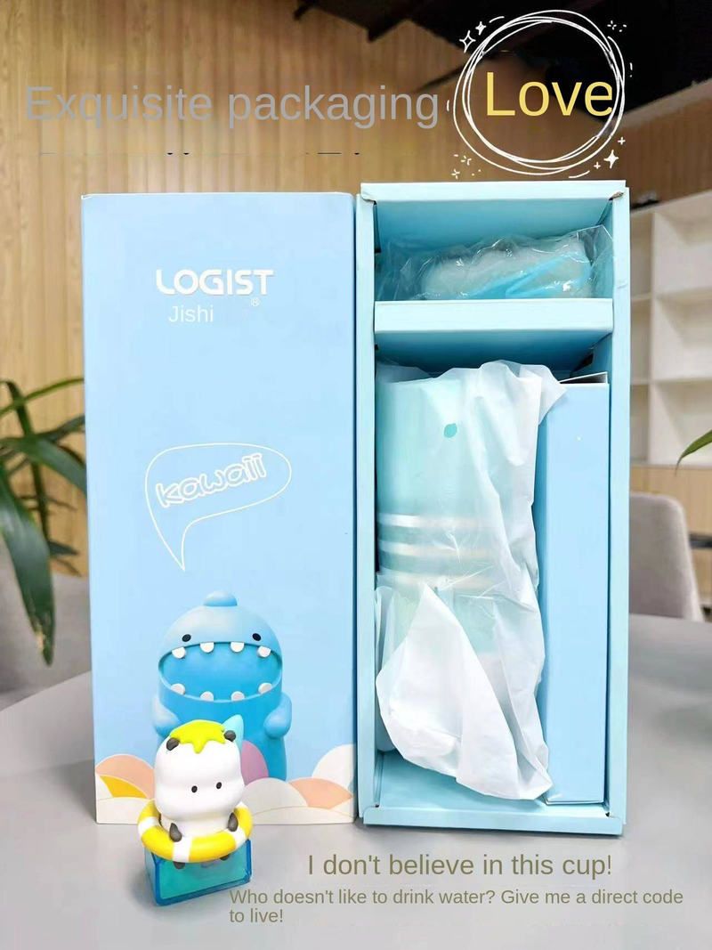 360ML Stainless Steel Insulated Water Bottle, Cute Design with Large Capacity and Straw, Student Water Tumbler Flask Bottle_voghion.com