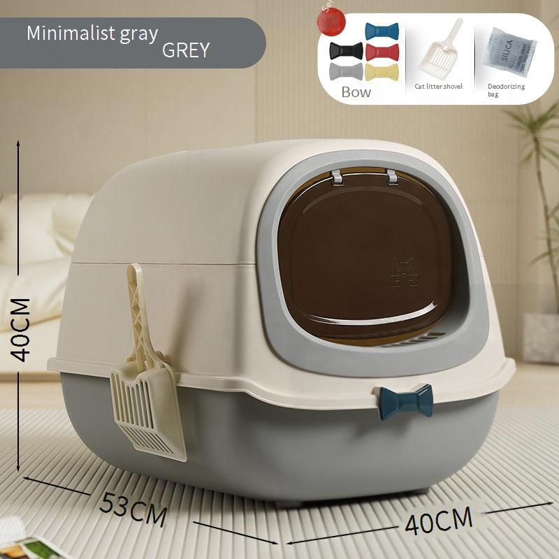 Pet Products Cat Litter Box Oversized Huge Set Ultraviolet Cat Litter Box Large And Small Cats Closed Smell Proof Cat Daily Necessities_voghion.com
