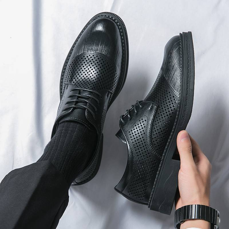Leather Shoes Men Formal Fashionable Men'S Banquet Business Pointed Toe Low Top Leather Casual Soft Men'S Winter Cotton Shoes_voghion.com