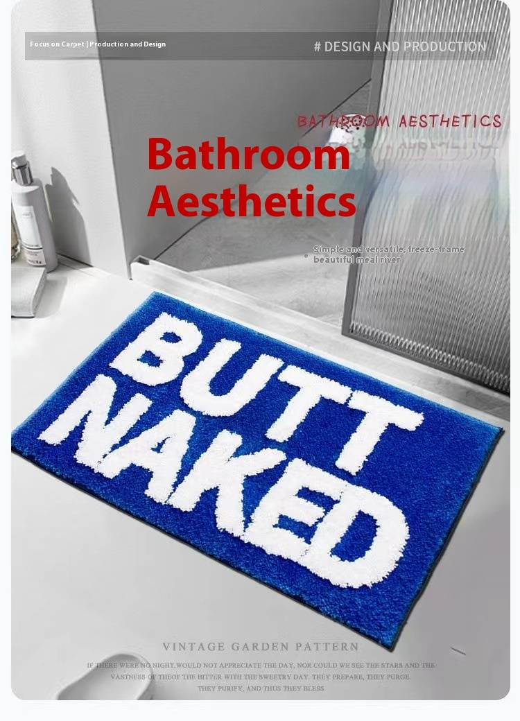 Alphabet Jacquard Bath Mat - Super Absorbent & Non-Slip Flocked Rug For Bathroom & Entryway_voghion.com