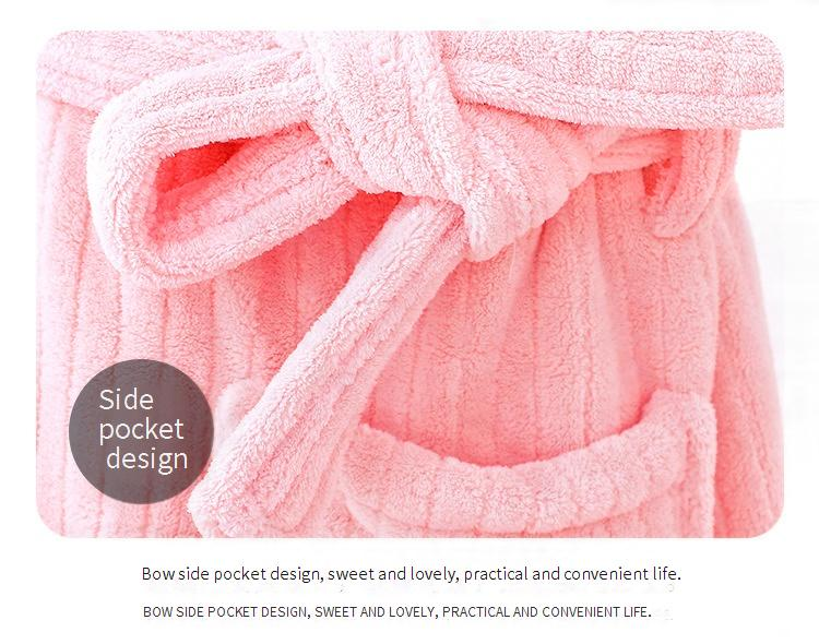 Winter Pineapple Knit Hooded Bathrobe - Ultra Plush Coral Fleece Robe With Cross-Tie Belt - Thick & Cozy Long Sleeve Bath Dress For Home Spa_voghion.com