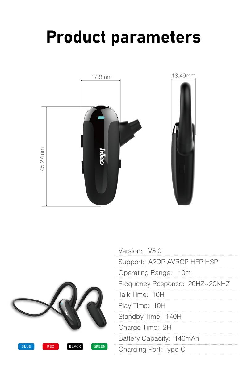 Auricolari Bluetooth sportivi Hi70 a doppio orecchio, senza fili, per corsa all'aperto, ciclismo, stereo, volume elevato_voghion.com