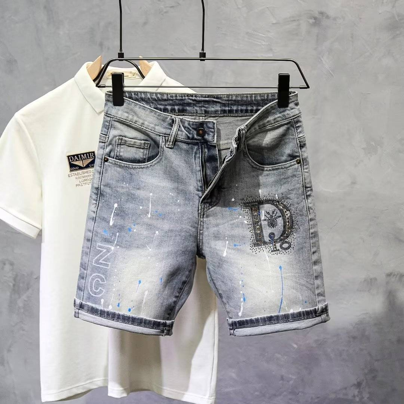 Men's Slim Fit Denim Shorts - Summer Stretch Comfort Casual Five-Inch Shorts For Men_voghion.com