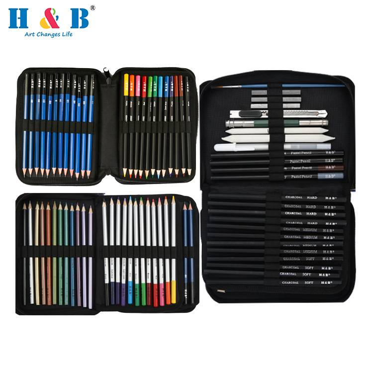 H&B 73-Piece Watercolor Pencil Set - Vibrant Colors, Smooth Blending, Premium Wooden Pencils For Artists, Sketching & Coloring_voghion.com