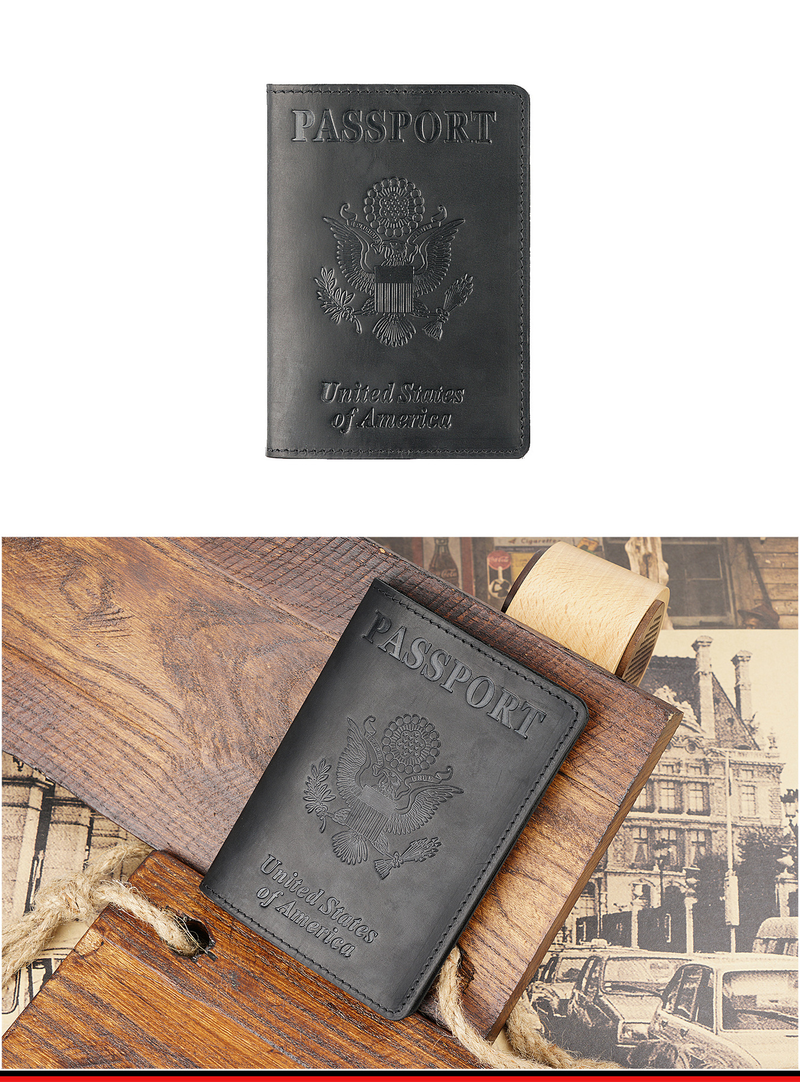 Passport Covers Passport Holder ID Holder Top Layer Cowhide Vintage Boarding Card Wallet Card Holder Passport Book_voghion.com