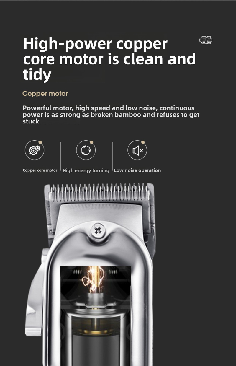 Professional Barber Clipper – Cordless Titanium Fade Machine With LCD Display, Ultra-Quiet 36dB, 5 Precision Guards_voghion.com