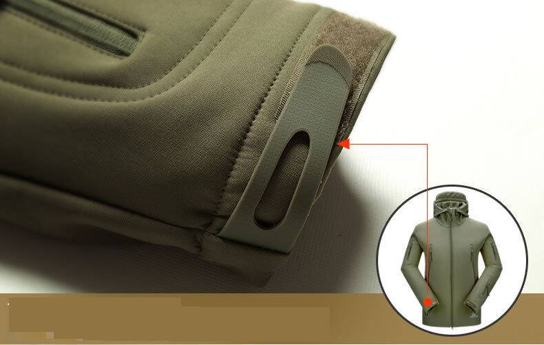 Abbigliamento da uomo Giacca tattica softshell impermeabile e antivento - Cappotto da esterno con cappuccio in stile militare per escursionismo, caccia e campeggio (verde militare, grigio)_voghion.com