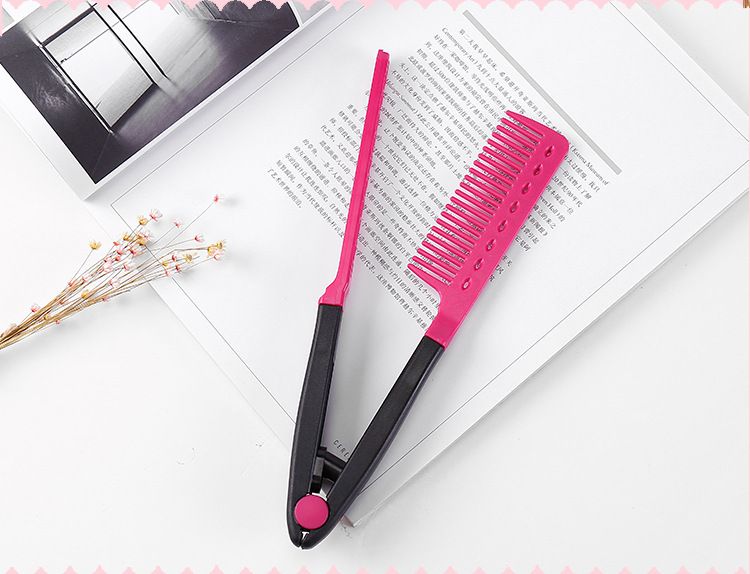 Pettine a clip a forma di V per parrucchieri, pettine lisciante per capelli domestico_voghion.com