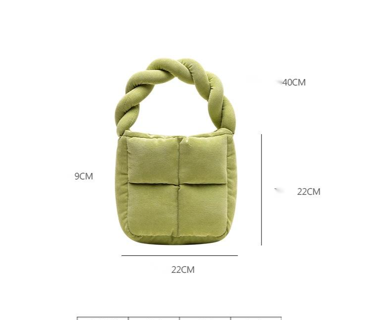 Umhängetasche aus Cord mit Kette, in der Hand tragbarer Mini-Baumwollstoff mit kleiner quadratischer Füllung, neues Modell 2024_voghion.com