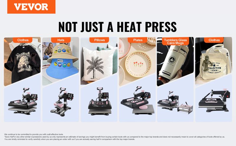 5 in 1 Heat Press Machine 15x15 in 30oz Tumbler Press T-Shirts Black_voghion.com