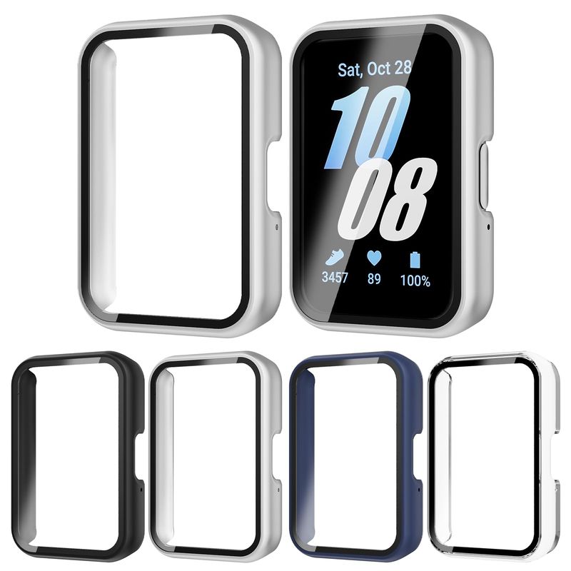 Samsung Galaxy Fit 3 Aksesuarları için Kılıf Her Yönüyle Çizilmez PC Çerçeve Tampon Temperli Cam Galaxy Fit3 Ekran Koruyucu_voghion.com