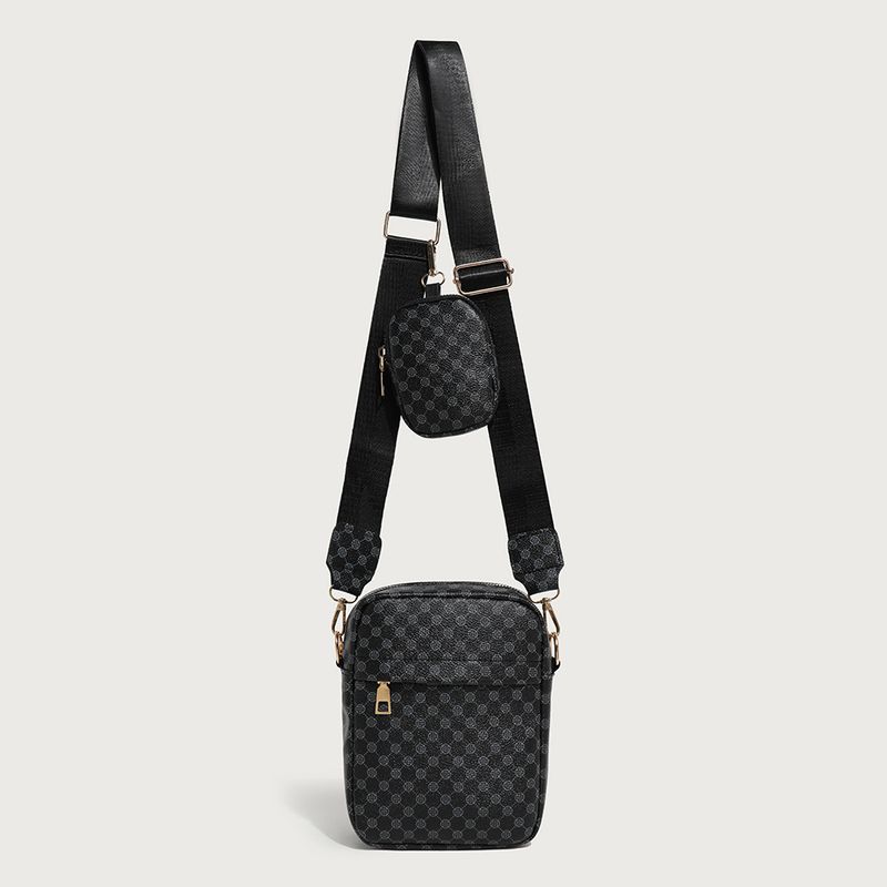 Tweedelige elegante bedrukte cameratas van hoge kwaliteit, verticale telefoon, brede schouderband, crossbodytas voor dames, kleine vierkante tas_voghion.com
