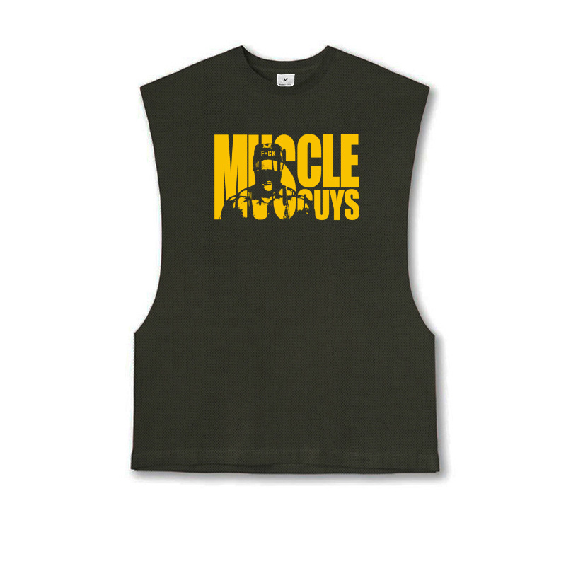 Tanktop für ärmellose Herren-Sommer-Camisole-Sportarten, Lauftraining, schnell trocknende Muskeln, locker sitzender Basketball_voghion.com