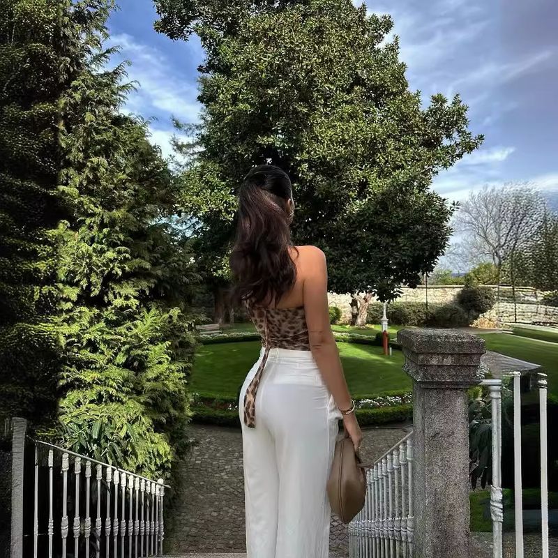 2024 Spring New Product Women's Fashion Animal Pattern Printed Hanging Neck And Strapless Top 1902_voghion.com